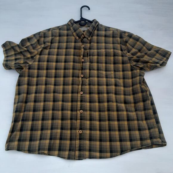 Duluth Trading Co Shirt Mens 2XL Yellow Plaid Cotton Button Pocket Button Down - Picture 1 of 11